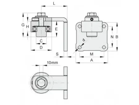 BALAMA SUPERIOARA PE RULMENT CU PLACA DE FIXARE 50mm