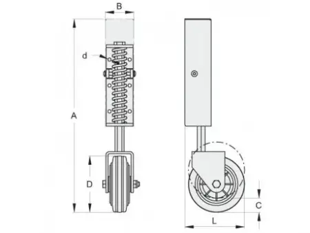 ROLA AJUTATOARE PORTI BATANTE, max. 130kg-D100mm