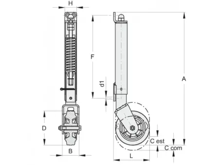 ROLA AJUTATOARE PORTI BATANTE, max.250kg-D125mm