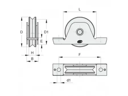ROLA ZINCATA SEMIINGROPATA CU RULMENT 75mm-180kg-SINA V