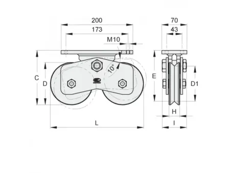 SISTEM DE ROLE ZINCATE CU RULMENT 160mm-1240kg-SINA V
