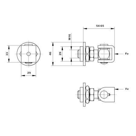 Balama_reglabila_flansa_rotunda_Dimensiuni_M16