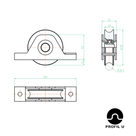 Rola_Semi_Ingropata_profil_U_Dimensiuni